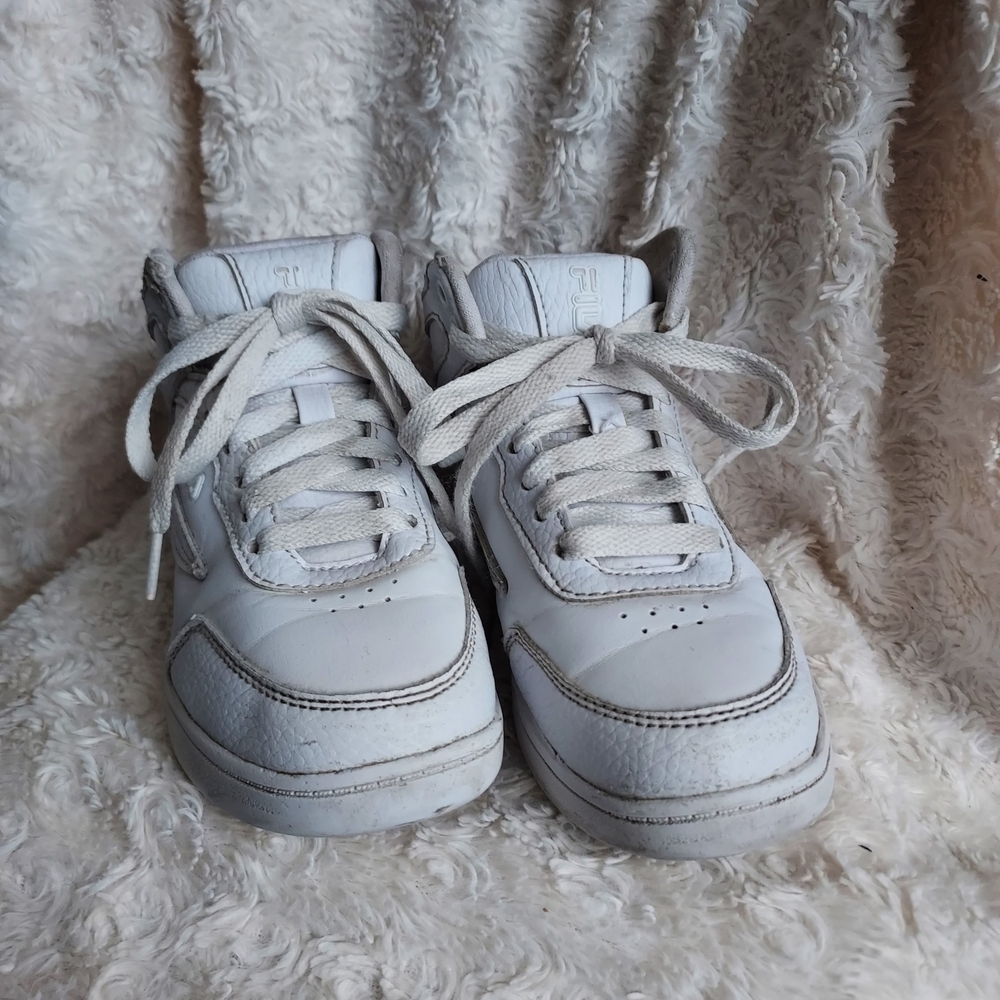 Fila Kids Classic White High Top Lace Up Sneakers Sz 13 School Casual Play